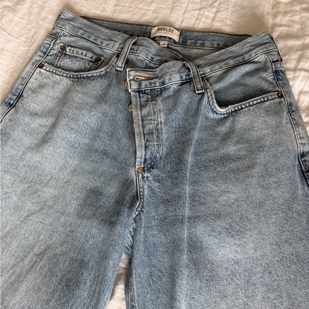 Agolde Criss Cross Jeans in Light Blue - Picture 2 of 4